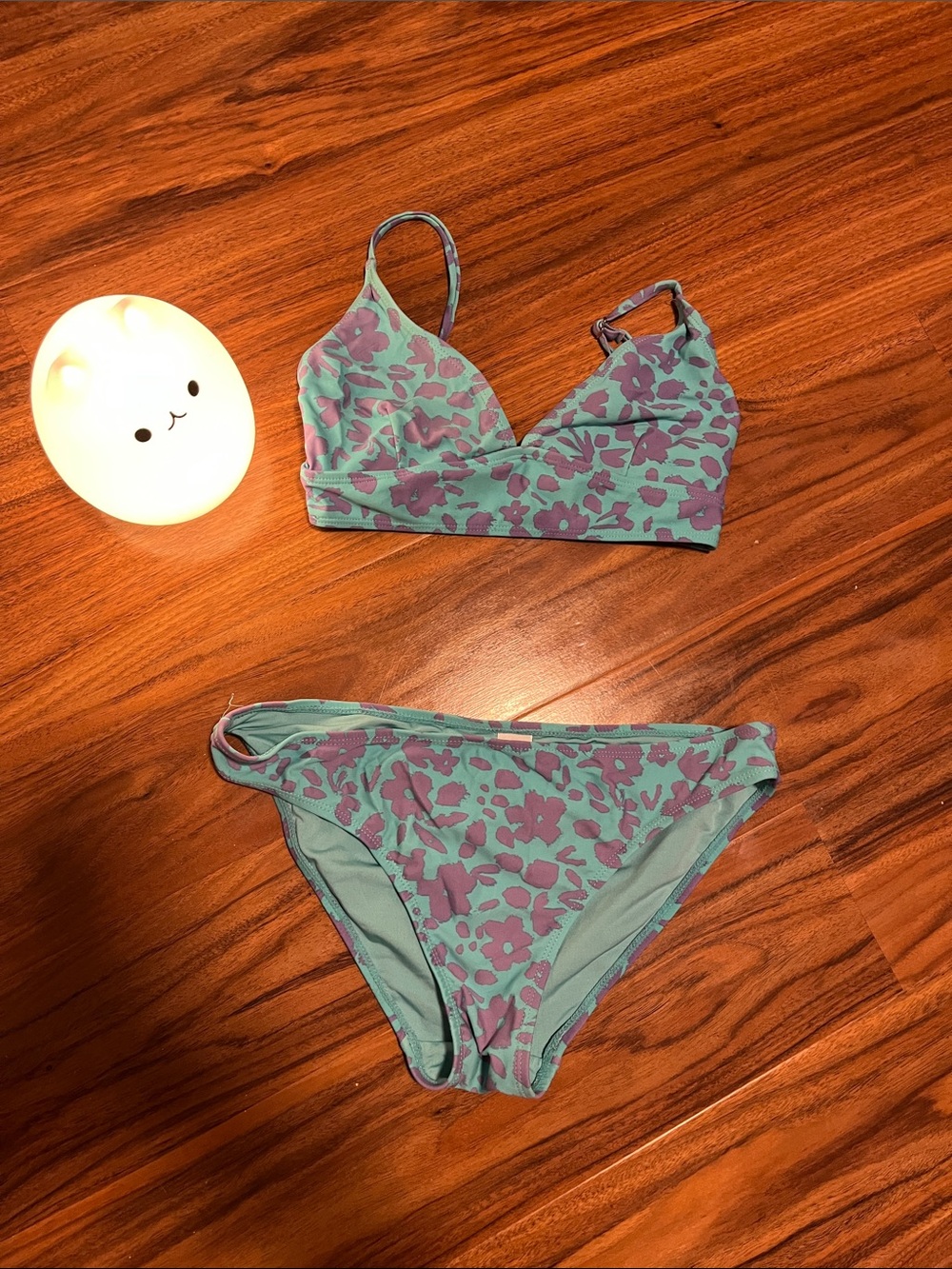 Islander Mint and Lavender Floral Bikini Top